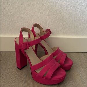 Dark pink block heel size 9